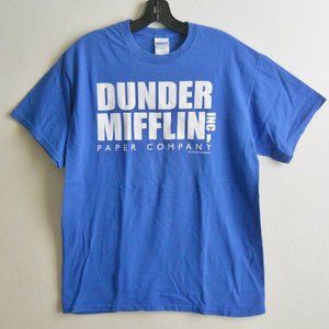 Dunder Mifflin T Shirt, Blue, M, Unisex, Office Gear